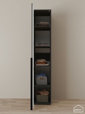 Шкаф Linnea MHR-1-2 2050х400х510 (Графит-М 11.1.25) в Дегтярске - degtyarsk.mebel24.online | фото 4