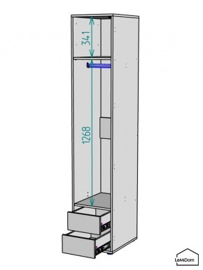 Шкаф Linnea MHR-1-3 2050х400х510 (Белый-М 11.1.2) в Дегтярске - degtyarsk.mebel24.online | фото 3