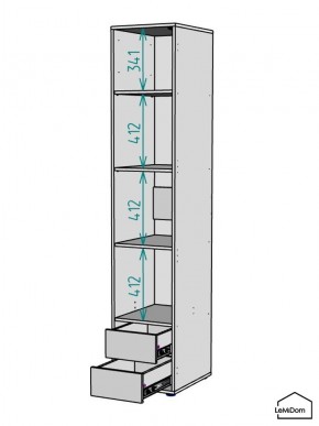 Шкаф Linnea MHR-1PO-4 2050х400х510 (Белый-М 11.1.1) в Дегтярске - degtyarsk.mebel24.online | фото 3