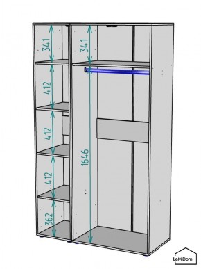 Шкаф Linnea MHR-3PO-1 2050х1200х510 (Белый-М 11.1.2) в Дегтярске - degtyarsk.mebel24.online | фото 3