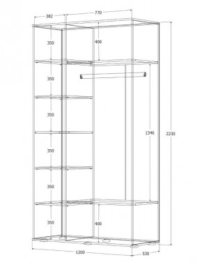 Шкаф Норден 1200 (Дуб Крафт белый) в Дегтярске - degtyarsk.mebel24.online | фото 3