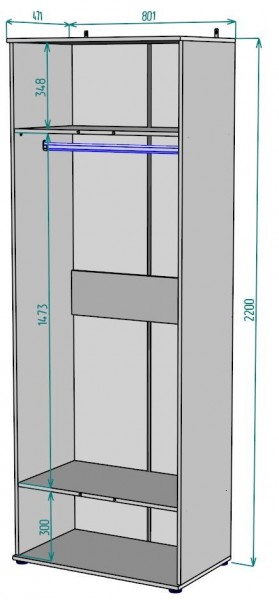 Шкаф Ольга H58 в Дегтярске - degtyarsk.mebel24.online | фото 2