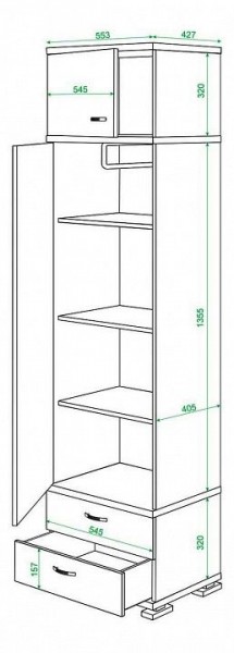 Шкаф платяной Домино КС-10 в Дегтярске - degtyarsk.mebel24.online | фото 3