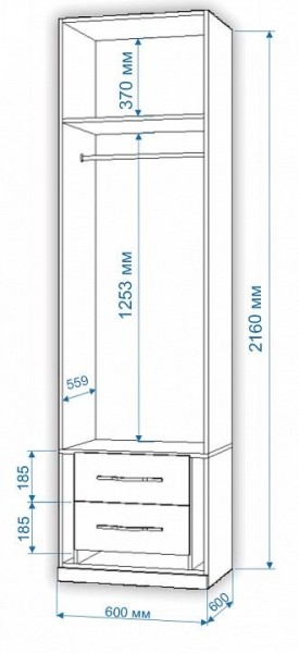Шкаф платяной Нобиле Пл-60/60 в Дегтярске - degtyarsk.mebel24.online | фото 2