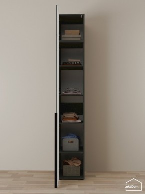 Шкаф с антресолью Linnea MHR-1A-2 2450х400х510 (Графит-М 11.1.25) в Дегтярске - degtyarsk.mebel24.online | фото 4