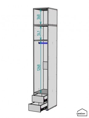 Шкаф с антресолью Linnea MHR-1A-3 2450х400х510 (Графит-М 11.1.25) в Дегтярске - degtyarsk.mebel24.online | фото 3