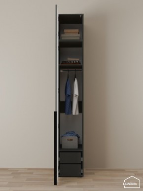 Шкаф с антресолью Linnea MHR-1A-3 2450х400х510 (Графит-М 11.1.25) в Дегтярске - degtyarsk.mebel24.online | фото 6