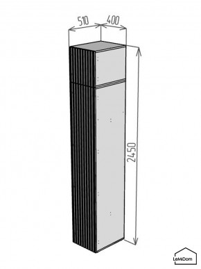 Шкаф с антресолью Linnea MHR-1POA-2 2450х400х510 (Белый-М 11.1.2) в Дегтярске - degtyarsk.mebel24.online | фото 2
