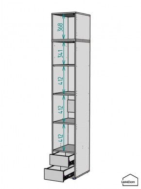 Шкаф с антресолью Linnea MHR-1POA-4 2450х400х510 (Белый-М 11.1.2) в Дегтярске - degtyarsk.mebel24.online | фото 3