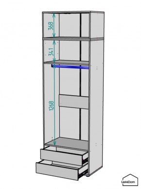 Шкаф с антресолью Linnea MHR-2A-3 2450х800х510 (Графит-М 11.1.25) в Дегтярске - degtyarsk.mebel24.online | фото 3