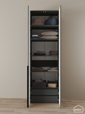 Шкаф с антресолью Linnea MHR-2A-3 2450х800х510 (Графит-М 11.1.25) в Дегтярске - degtyarsk.mebel24.online | фото 5