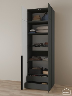 Шкаф с антресолью Linnea MHR-2A-3 2450х800х510 (Графит-М 11.1.25) в Дегтярске - degtyarsk.mebel24.online | фото 6