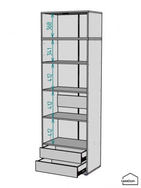 Шкаф с антресолью Linnea MHR-2A-4 2450х800х510 (Графит-М 11.1.25) в Дегтярске - degtyarsk.mebel24.online | фото 3