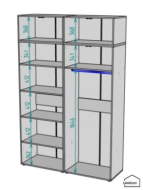 Шкаф с антресолью Linnea MHR-4POA-1 2450х1600х510 (Белый-М 11.1.2) в Дегтярске - degtyarsk.mebel24.online | фото 3