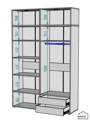 Шкаф с антресолью Linnea MHR-4POA-2 2450х1600х510 (Белый-М 11.1.2) в Дегтярске - degtyarsk.mebel24.online | фото 3