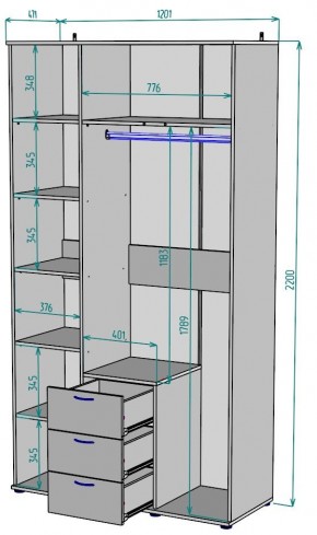 Шкаф с зеркалом Ольга H57_M в Дегтярске - degtyarsk.mebel24.online | фото 2