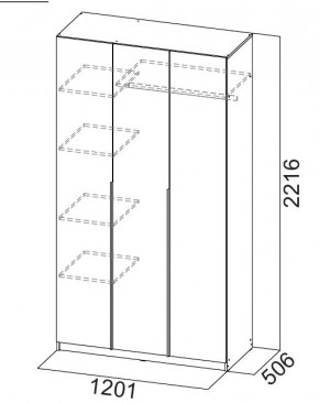 Шкаф ШК-5 (1200) Белый текстурный в Дегтярске - degtyarsk.mebel24.online | фото