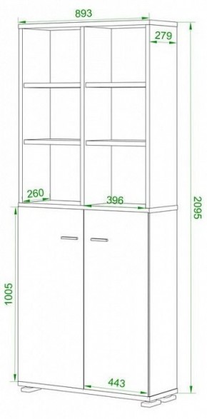 Шкаф-витрина Домино ПУ-30-4-ФС в Дегтярске - degtyarsk.mebel24.online | фото 2