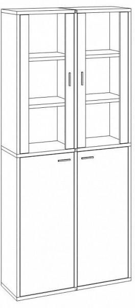 Шкаф-витрина Домино СУ(ш2в2)+2ФС+2ФГ в Дегтярске - degtyarsk.mebel24.online | фото 3