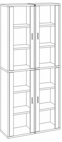 Шкаф-витрина Домино СУ(ш2в2)+4ФС в Дегтярске - degtyarsk.mebel24.online | фото 3
