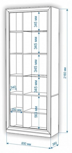 Шкаф-витрина Нобиле ШВтВ-ФСД-ФГК в Дегтярске - degtyarsk.mebel24.online | фото 3
