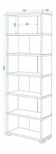Стеллаж книжный Домино СБ-10_6 в Дегтярске - degtyarsk.mebel24.online | фото 2