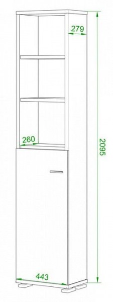 Стеллаж комбинированный Домино нельсон ПУ-20-2 в Дегтярске - degtyarsk.mebel24.online | фото 2