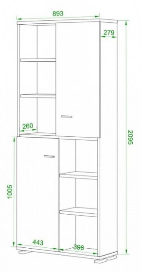 Стеллаж комбинированный Домино ПУ-30-2 в Дегтярске - degtyarsk.mebel24.online | фото 2