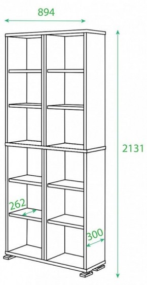 Стеллаж комбинированный Домино ПУ-30-4 в Дегтярске - degtyarsk.mebel24.online | фото 2