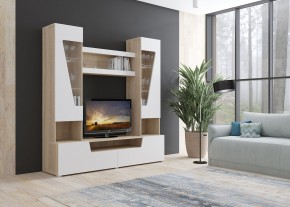Стенка АНТАЛИЯ 2 (Сонома/Белый софт) в Дегтярске - degtyarsk.mebel24.online | фото 3