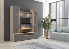 Стенка АНТАЛИЯ 2 (Сонома/Графит софт) в Дегтярске - degtyarsk.mebel24.online | фото 3