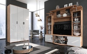 Стенка Виста (Белый глянец/Дуб крафт) в Дегтярске - degtyarsk.mebel24.online | фото 3