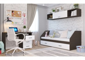 Стол 1200/3 ящика НЕНСИ (Венге/Белый глянец) в Дегтярске - degtyarsk.mebel24.online | фото 2