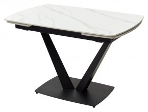 Стол ALATRI 120 MATT WHITE MARBLE SOLID CERAMIC / BLACK, ®DISAUR в Дегтярске - degtyarsk.mebel24.online | фото 2
