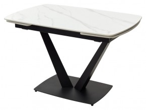 Стол ALATRI 120 MATT WHITE MARBLE SOLID CERAMIC / BLACK, ®DISAUR в Дегтярске - degtyarsk.mebel24.online | фото 7
