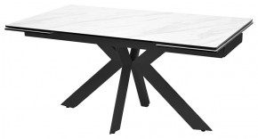 Стол BELLUNO 160 MARBLES KL-99 Белый мрамор матовый, итальянская керамика/ черный каркас, ®DISAUR в Дегтярске - degtyarsk.mebel24.online | фото 1