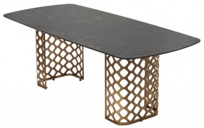 Стол CHIAVARI 220 KL-116 Черный мрамор матовый, итальянская керамика / бронзовый, ®DISAUR в Дегтярске - degtyarsk.mebel24.online | фото 7