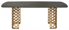 Стол CHIAVARI 220 KL-116 Черный мрамор матовый, итальянская керамика / бронзовый, ®DISAUR в Дегтярске - degtyarsk.mebel24.online | фото 8