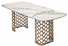 Стол CHIAVARI 220 KL-188 Контрастный мрамор матовый, итальянская керамика / Шампань, ®DISAUR в Дегтярске - degtyarsk.mebel24.online | фото 7