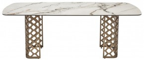 Стол CHIAVARI 220 KL-188 Контрастный мрамор матовый, итальянская керамика / Шампань, ®DISAUR в Дегтярске - degtyarsk.mebel24.online | фото 8