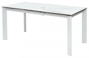 Стол CORNER 120 MATTE STATUARIO Белый мрамор матовый керамика, стекло/ белый каркас, ®DISAUR в Дегтярске - degtyarsk.mebel24.online | фото 1
