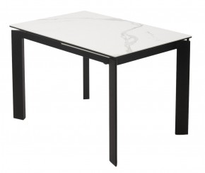 Стол CORNER 120 MATTE STATUARIO Белый мрамор матовый керамика, стекло/ черный каркас, ®DISAUR в Дегтярске - degtyarsk.mebel24.online | фото