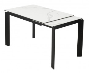 Стол CORNER 120 MATTE STATUARIO Белый мрамор матовый керамика, стекло/ черный каркас, ®DISAUR в Дегтярске - degtyarsk.mebel24.online | фото 3