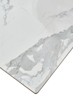 Стол CREMONA 140 HIGH GLOSS STATUARIO Белый мрамор глянцевый, керамика/ белый каркас, ®DISAUR в Дегтярске - degtyarsk.mebel24.online | фото 6