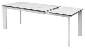 Стол CREMONA 140 HIGH GLOSS STATUARIO Белый мрамор глянцевый, керамика/ белый каркас, ®DISAUR в Дегтярске - degtyarsk.mebel24.online | фото 8