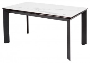 Стол CREMONA 140 MATTE STATUARIO Белый мрамор матовый, керамика/ черный каркас, ®DISAUR в Дегтярске - degtyarsk.mebel24.online | фото 1