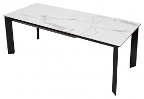 Стол CREMONA 140 MATTE STATUARIO Белый мрамор матовый, керамика/ черный каркас, ®DISAUR в Дегтярске - degtyarsk.mebel24.online | фото 2