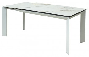 Стол CREMONA 180 KL-188 Контрастный мрамор матовый, итальянская керамика/ белый каркас, ®DISAUR в Дегтярске - degtyarsk.mebel24.online | фото 3