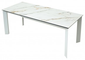Стол CREMONA 180 KL-188 Контрастный мрамор матовый, итальянская керамика/ белый каркас, ®DISAUR в Дегтярске - degtyarsk.mebel24.online | фото 9
