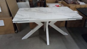 Стол Кентукки 3 140 БЕЛЫЙ МРАМОР, стекло / БЕЛЫЙ, М-City в Дегтярске - degtyarsk.mebel24.online | фото 2